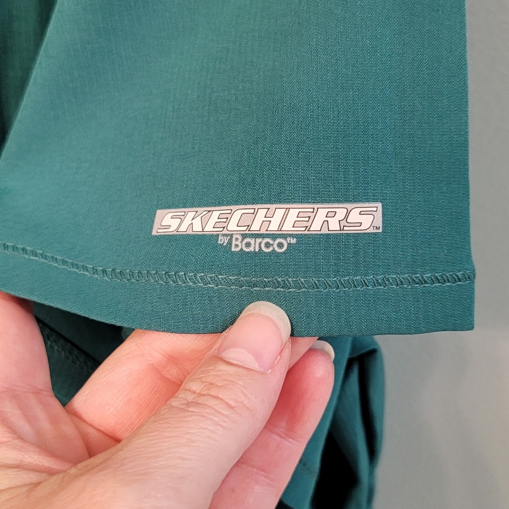 Sketchers By Barco Nwt Hunter Green Breeze Vneck Stretch Womens‎ Scrub Top 3x - Picture 8 of 9